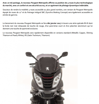 SCOOTER METROPOLIS 400 BORDEAUX